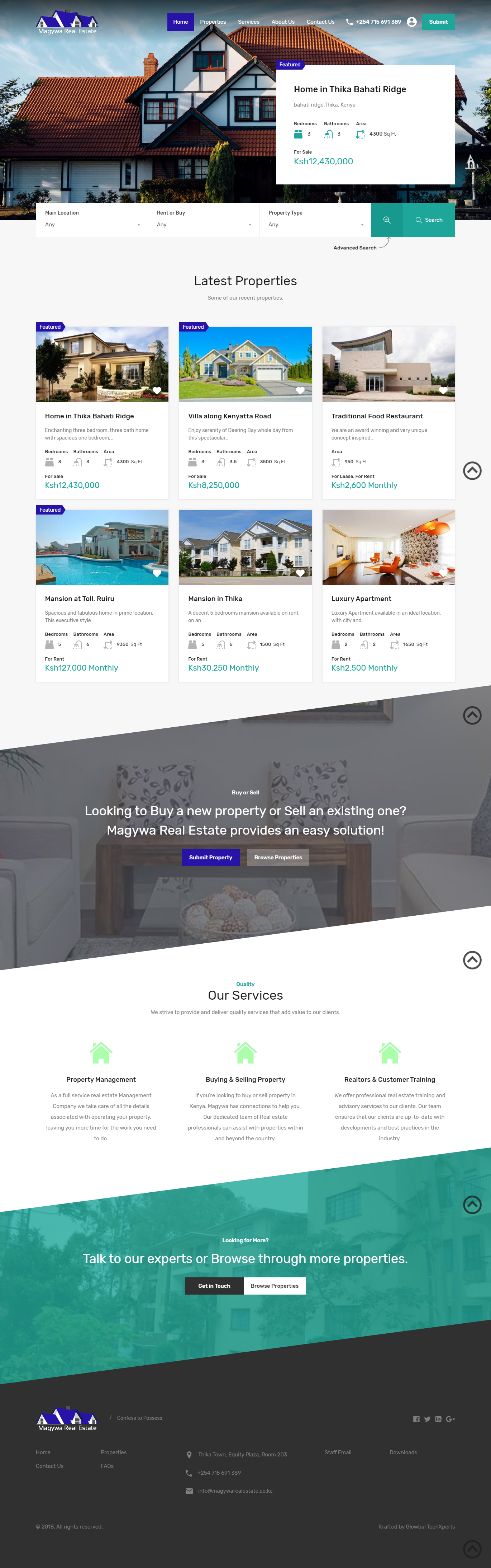Magywa real estate website
