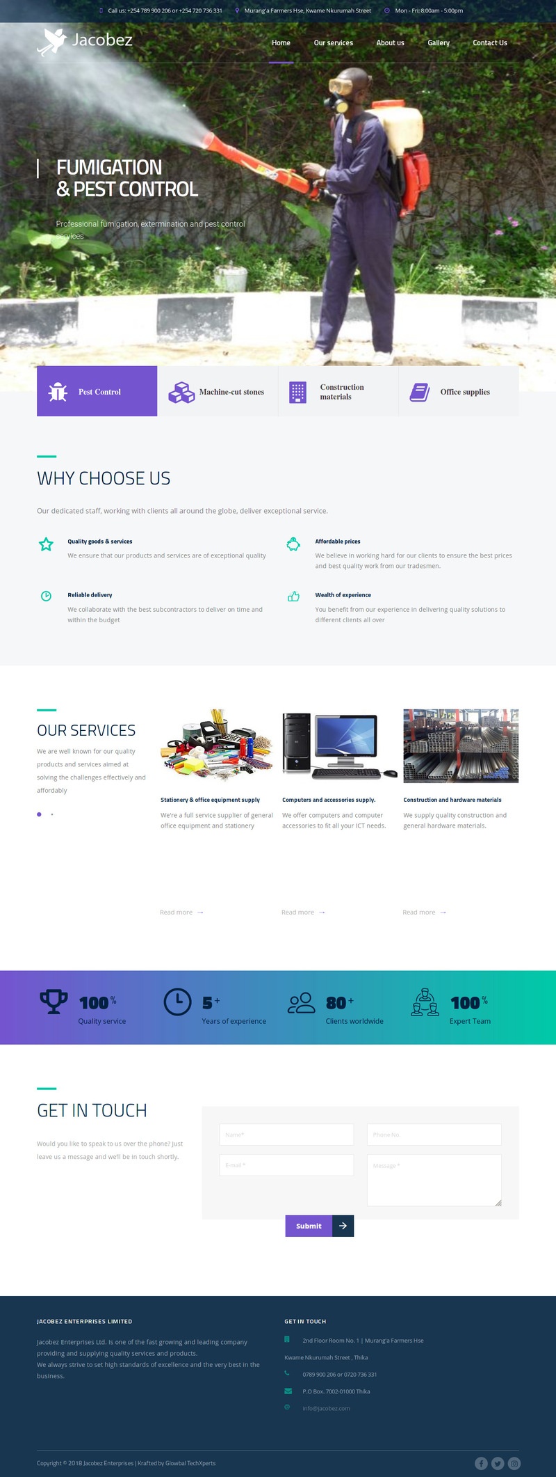 Jacobez enterprises website homepage